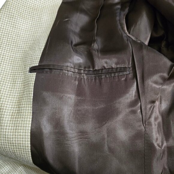 Brooks Brothers 346 Tan Houndstooth Silk Wool Linen Single Breasted Blaz… - Picture 12 of 12